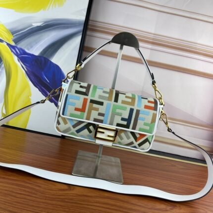 FENDI Baguette Rainbow F embroidery colors shoulderbag F2029 Size: 26*5*15CM
